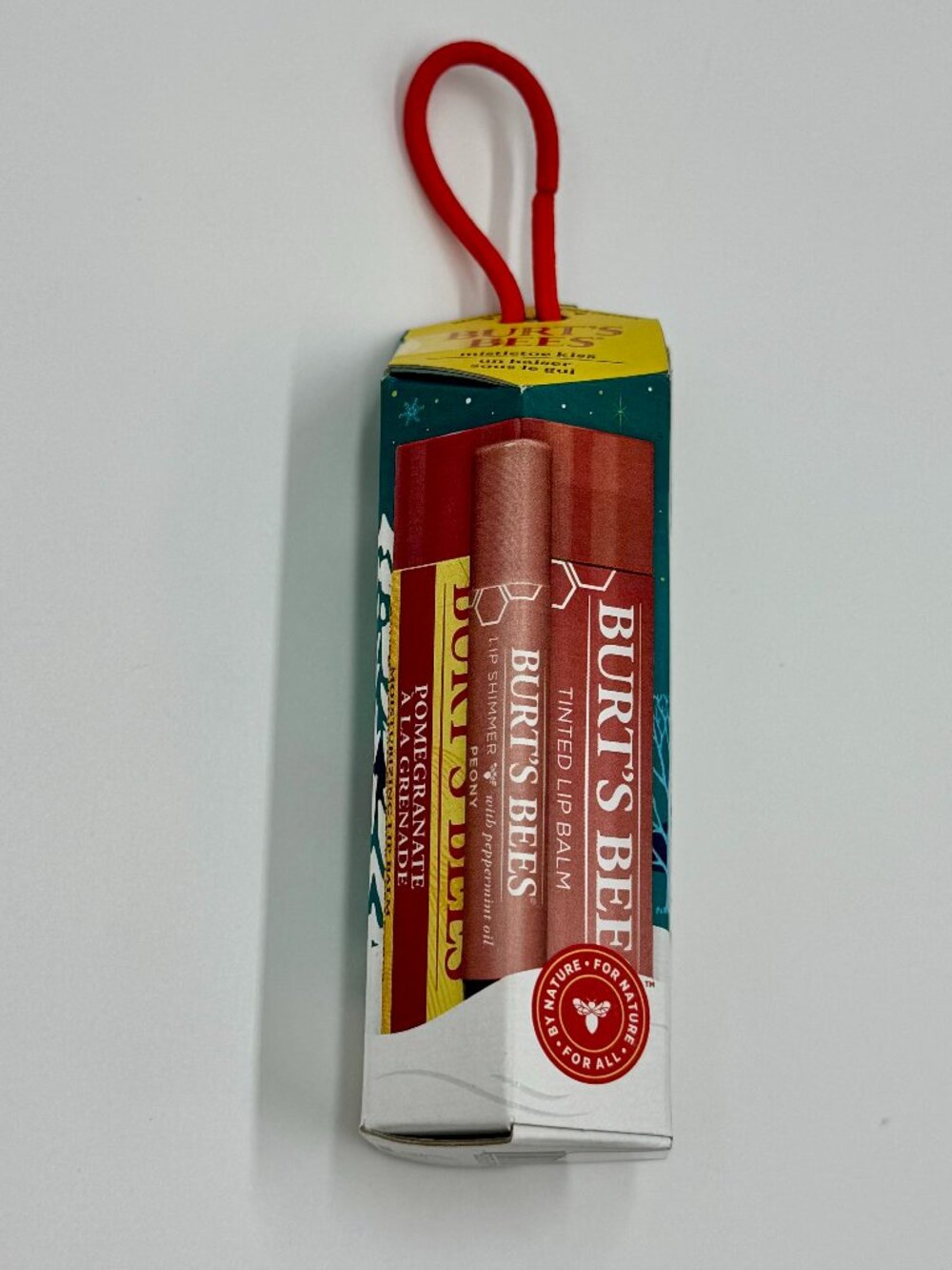 3 Burt's Bees Lip Trio Mistletoe Kiss 2 Lip Balms 1 Lip Shimmer